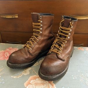 Vintage Red Wing size 7W Steel Toe Work Boots